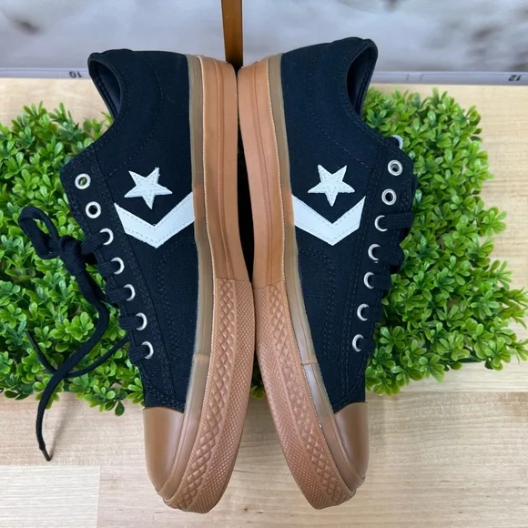 Converse Star Player 76 NEW Low Top Black Canvas Gum Sole Unisex 9.5M/11W - Picture 3 of 12